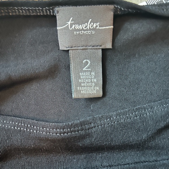 Chico's Travelers Classic Black Side Split Tank Top Knitted Tunic Size 2 Large - Picture 9 of 15